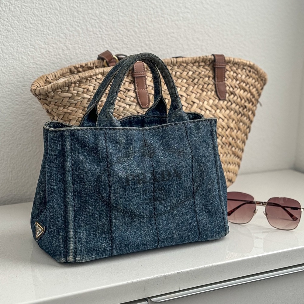 Prada Canapa Tote Bag in Denim